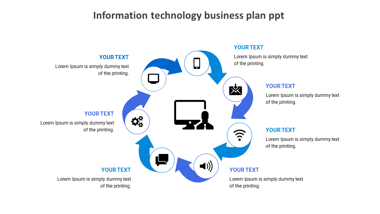 information technology business plan ppt-blue